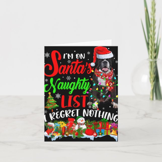 Carte On Santas Naughty List Xmas Boxer T Shirt  (Devant)