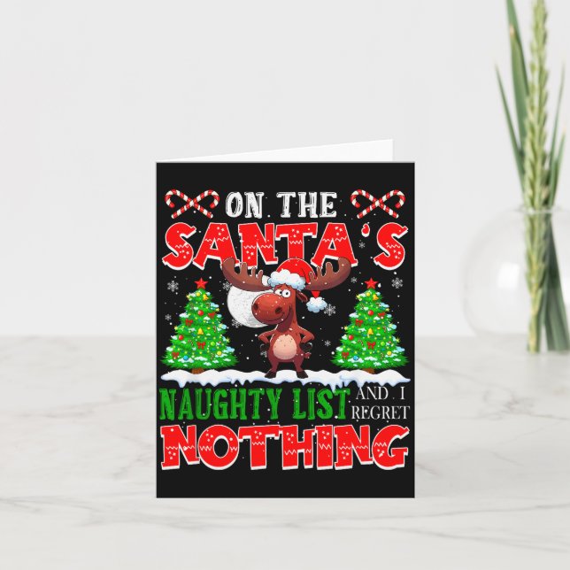 Carte On Santa's Xmas Naughty List Regret Nothing Santa  (Devant)