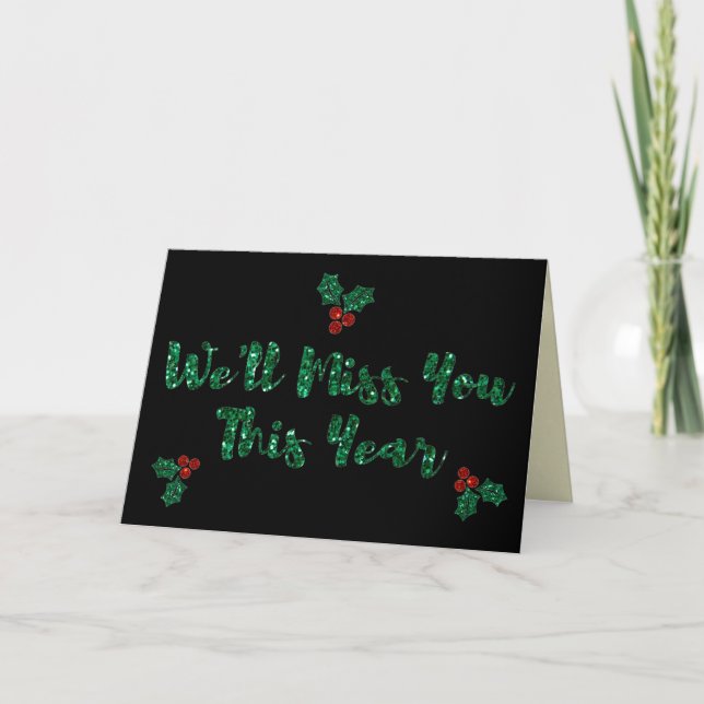 Carte On vous regrettera Noël de distanciation sociale (Devant)