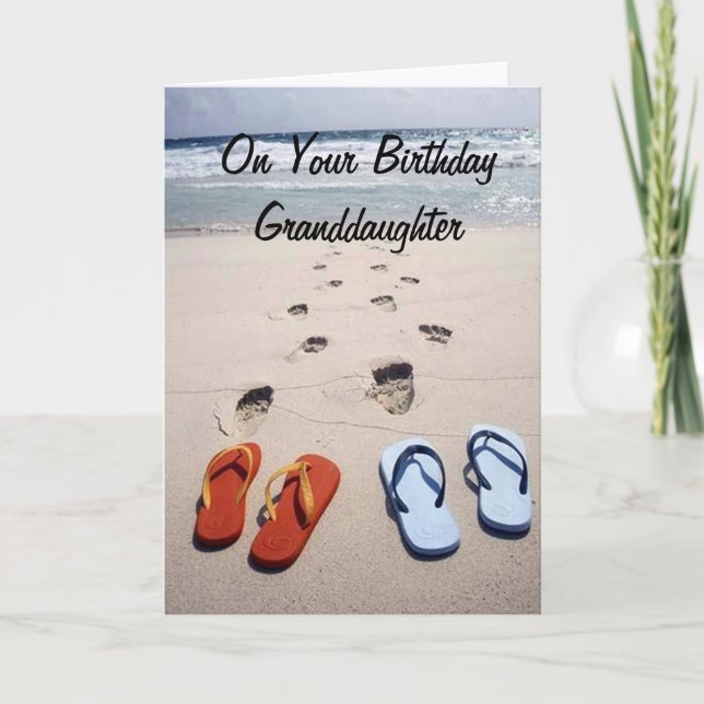 CARTE ON YOUR BIRTHDAY **GRANDDAUGTHER** BEACH STYLE (Devant)