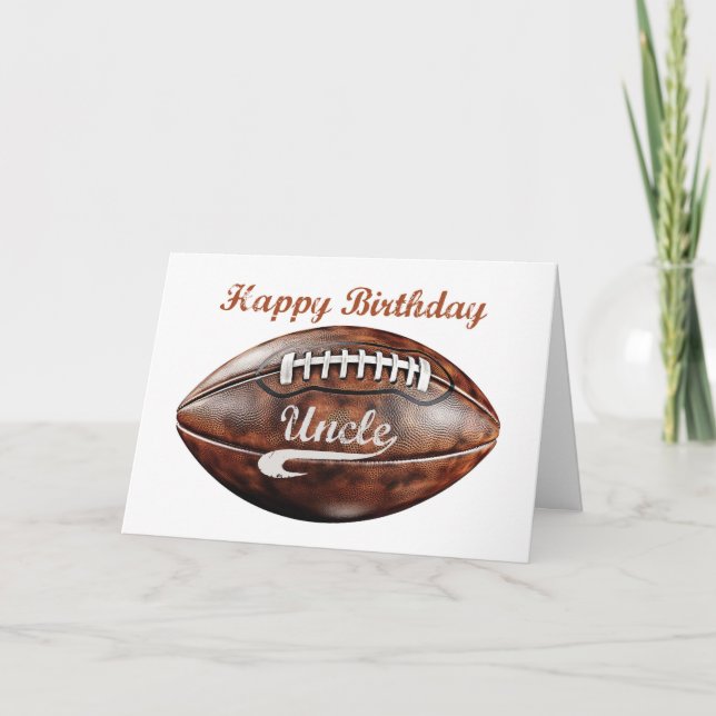 Carte Oncle Anniversaire Grunge Large Football Sports (Devant)