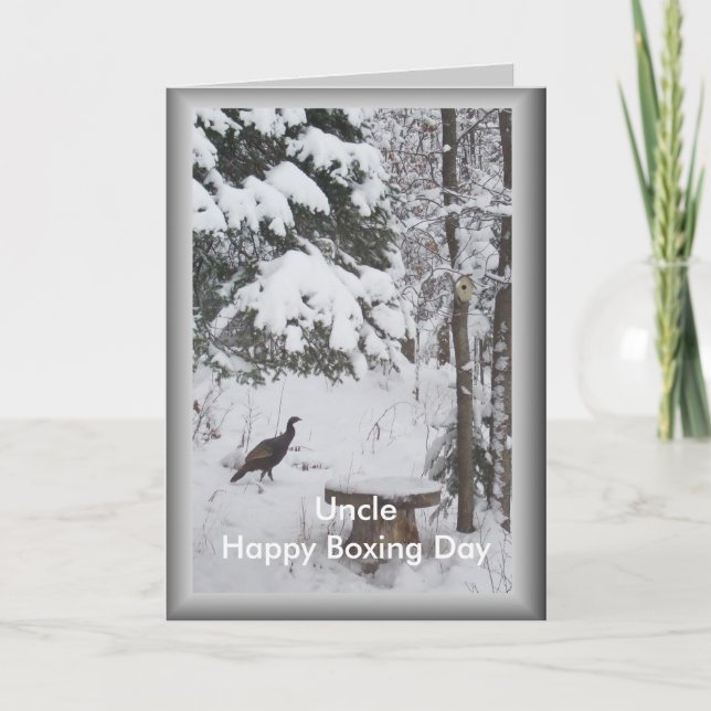 Carte Oncle Boxing Day Greeting-Wild Turkey in Snow Card (Devant)