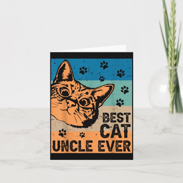 Carte Oncle Chat Drôle Chaton Tabby Moustaches Propriéta (Devant)