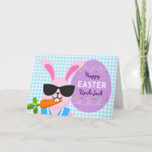 Carte Oncle Cool Lapin de Pâques et Carotte