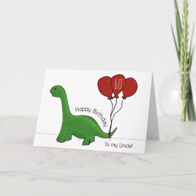 Carte Oncle de Dinosaur 60e anniversaire (Devant)