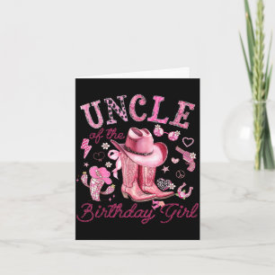Carte Oncle de la fille d'anniversaire vachette rose wes
