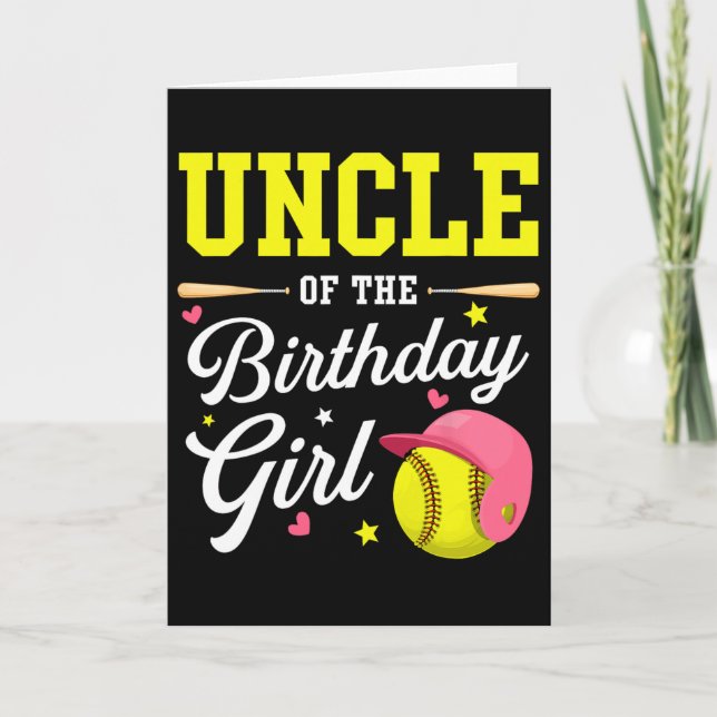 Carte Oncle de la fille de l'anniversaire Thème de joueu (Devant)