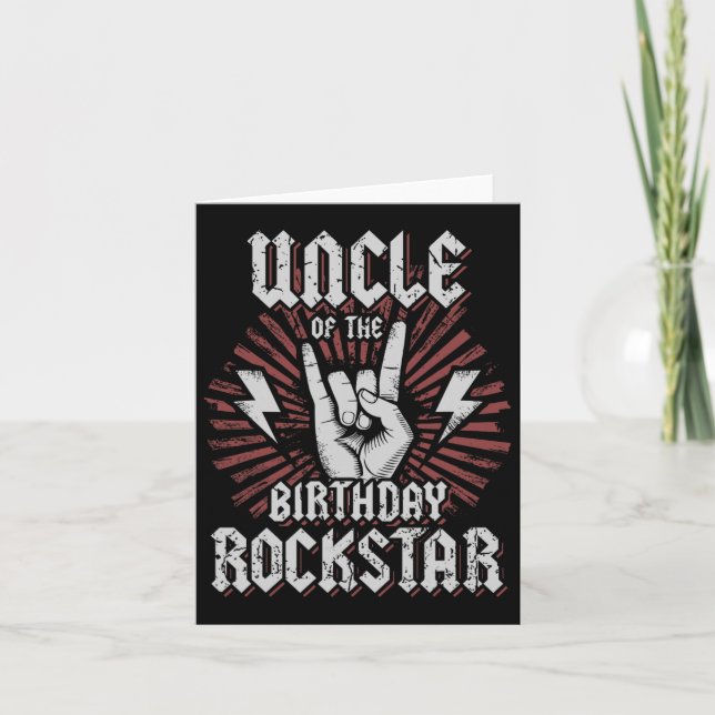 Carte Oncle De L'Anniversaire Rockstar Correspondant Roc (Devant)