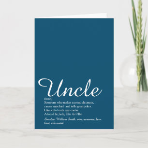 Carte Oncle, Définition de Funcle Script Bleu Amusant