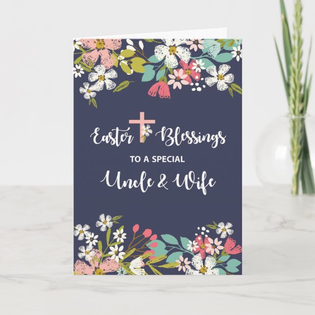 Carte Oncle et femme Bénédiction de Pâques du Christ res (Devant)