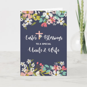 Carte Oncle et femme Bénédiction de Pâques du Christ res