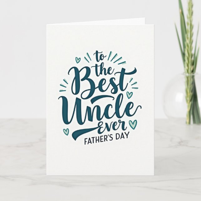 Carte Oncle Incroyable Turquoise (Devant)
