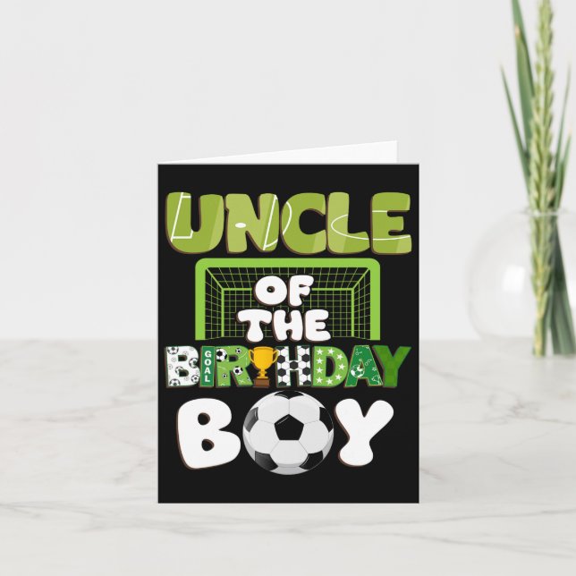 Carte Oncle Of The Birthday Boy Soccer Famille de footba (Devant)