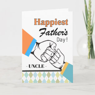 Carte Oncle Père Fist Fist Bump Retro
