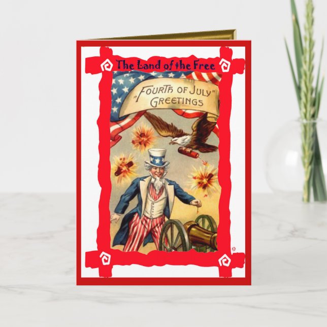 Carte Oncle Sam et pétards (Devant)