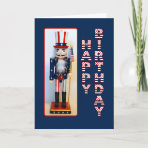 Carte Oncle Sam Nutcracker Joyeux anniversaire