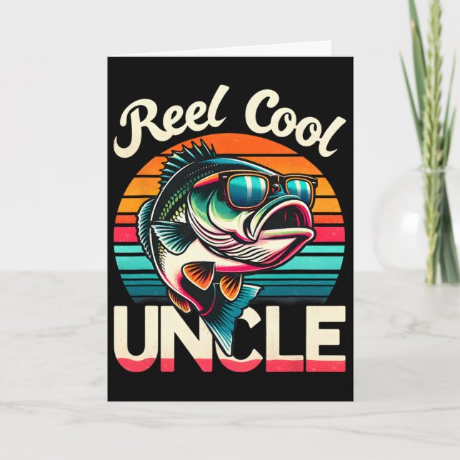 Carte Oncle vraiment cool Oncle drôle B Pêche Fête des p (Devant)