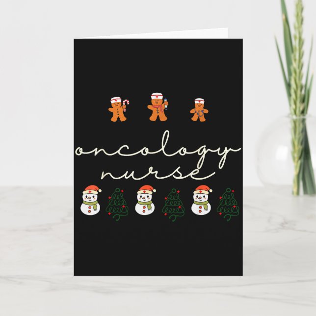 Carte Oncology Nurse Christmas Gingerbread Holiday Hosta (Devant)