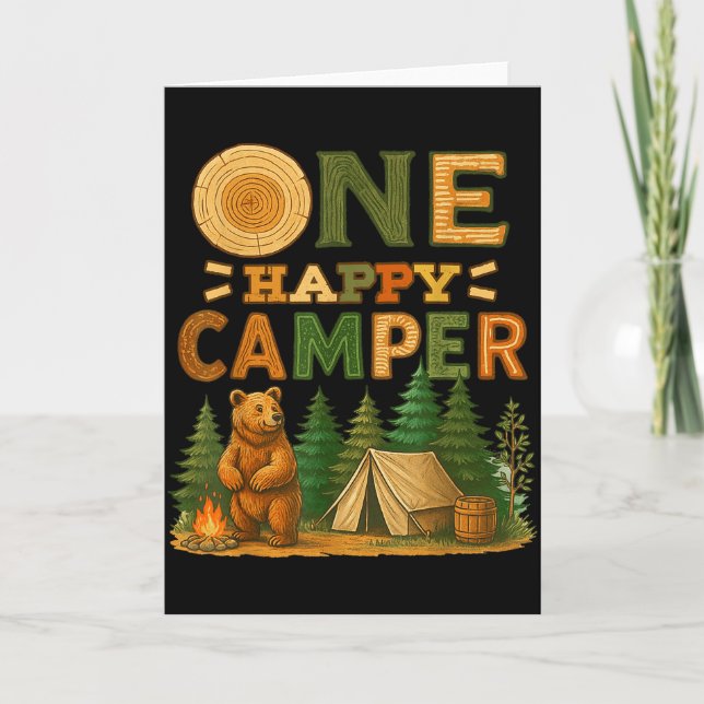 Carte One Happy Camper Matching Family Birthday Party Ca (Devant)