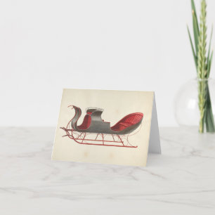 Carte One Horse Open Sleigh - Noël