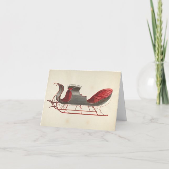 Carte One Horse Open Sleigh - Noël (Devant)
