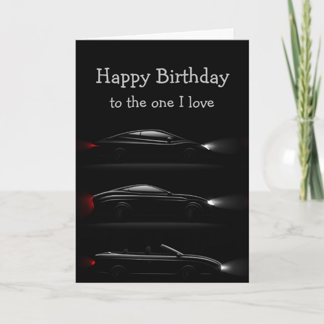 Carte One I love Black Sport Cars Fun Bird Card (Devant)