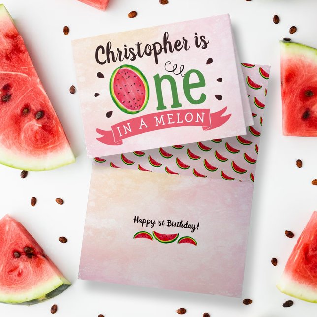 Carte One In A Melon 1er Anniversaire (Créateur téléchargé)