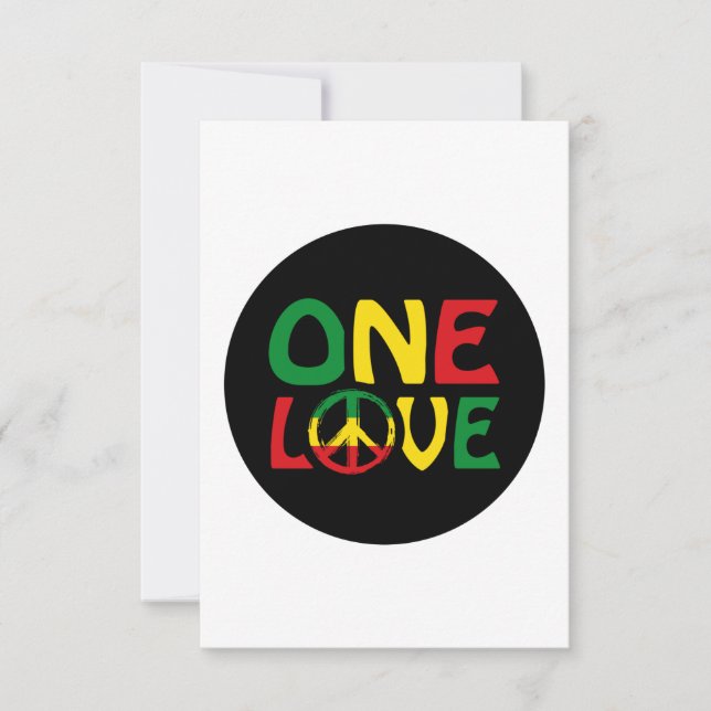 Carte One Love, Reggae design (Devant)