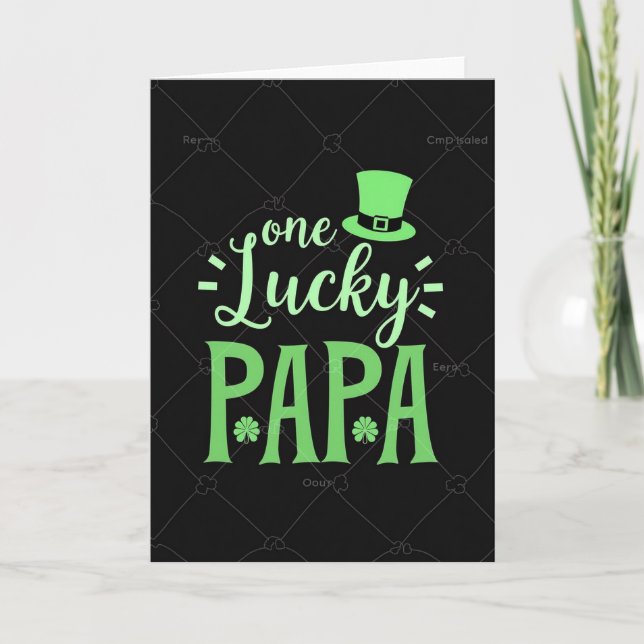 Carte One Lucky Papa Greeting Card (Devant)