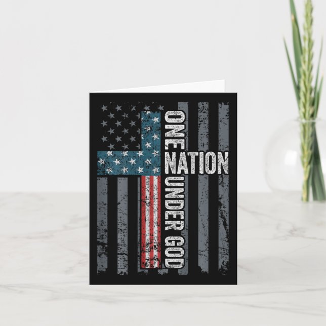 Carte One Nation Under God - Usa Cross Flag Christian - (Devant)