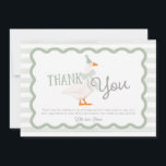 Carte One Silly Goose Boy 1st Birthday Thank You<br><div class="desc">Celebrate your toddler's milestone in retro style with our One Silly Goose 1st Birthday Suite! Featuring a chic muted color scheme, this design includes an adorable goose wearing a cute coquette bow, all set within a groovy frame. It's the perfect way to bring a fun and stylish vibe to the...</div>