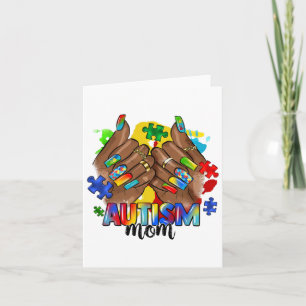 Carte Ongle noir afro Maman autiste Journée de sensibili