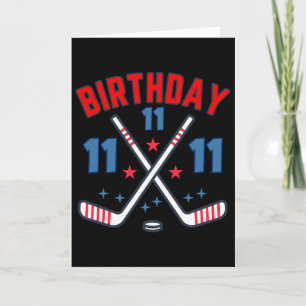 Carte Onze Garçon Anniversaire Hockey sur Glace 11 Ans F