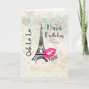 Carte Ooh La Paris Tour Eiffel Joyeux anniversaire