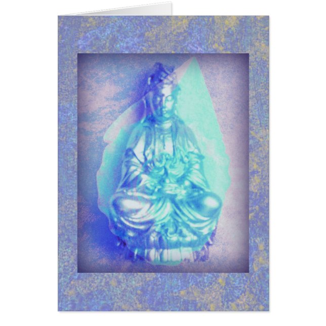Carte opale bleue de Kwan Yin (Devant)