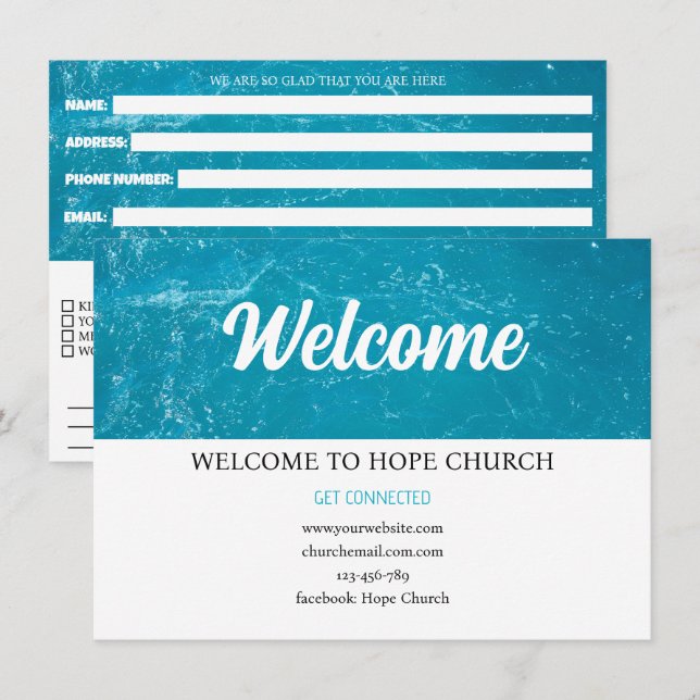 Carte Open Hearts Church Connection Card (Devant / Derrière)