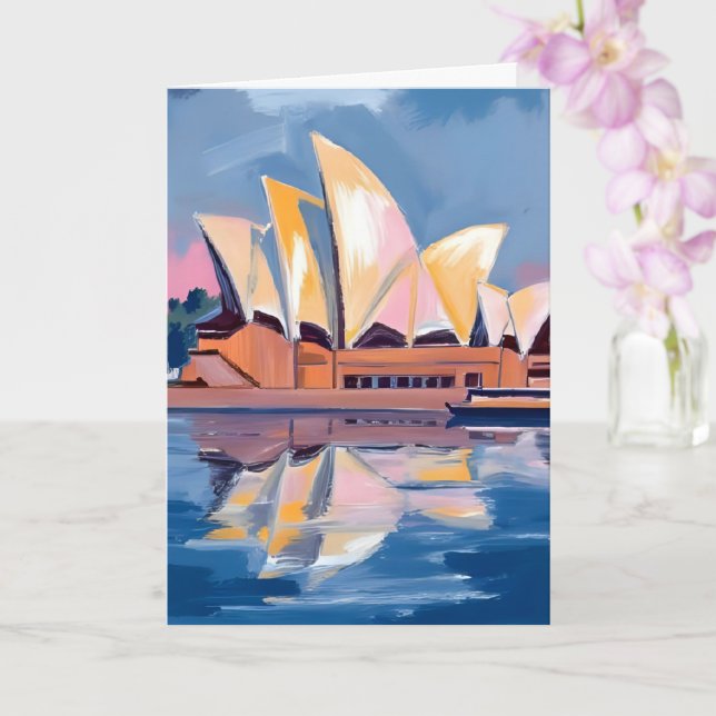 Carte Opéra de Sydney Australie Aquarelle (Orchidée)