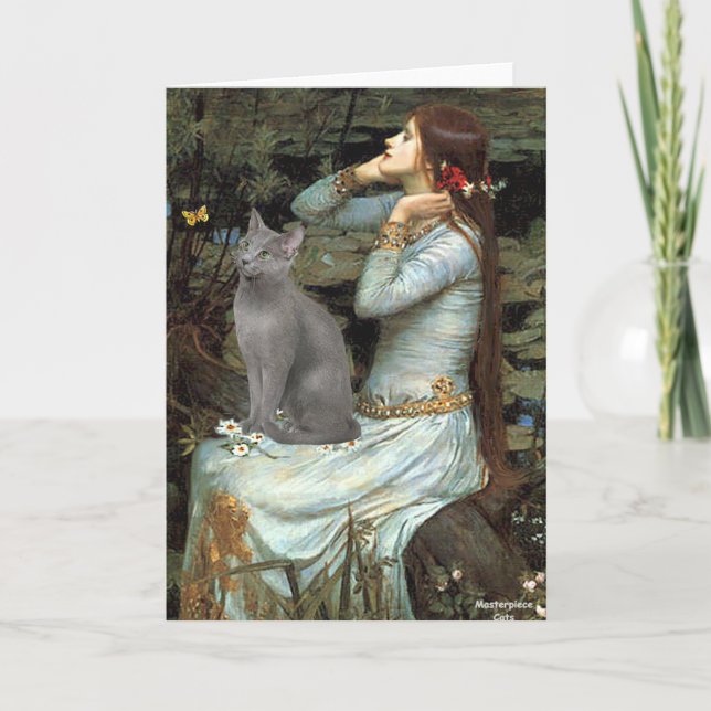 Carte Ophelia - chat bleu russe (Devant)
