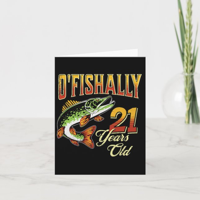 Carte O'poissons 21 ans Pêche à thème 21e anniversaire (Devant)