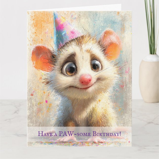 Carte Opossum Birthday Card (Devant)