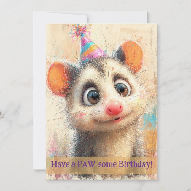 Carte Opossum Birthday Card (Devant)