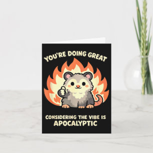 Carte Opossum drôle kawaii santé mentale ambiance apocal