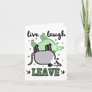 Carte Opossum Funny Live Lauder Laisser Humour foncé Pos