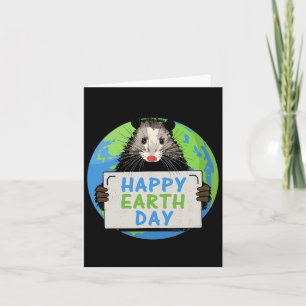Carte Opossum Joyeuse Journée de la Terre Amoureux Drôle