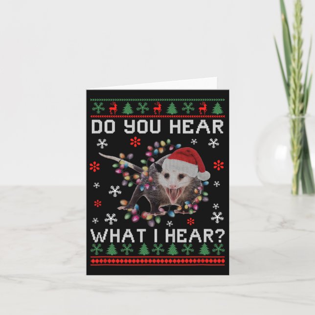 Carte Opossum Noël Entendez-Vous Ce Que J'Entends Noël O (Devant)