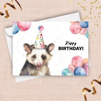 Carte Opossum Wildlife Possum Animaux sauvages Joyeux an