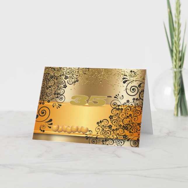 Carte Or 35 d'anniversaire (Devant)