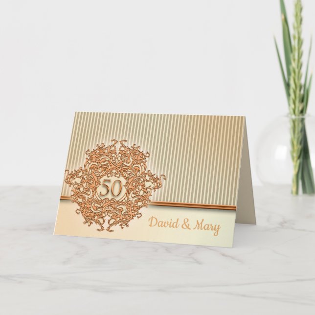Carte Or, 50e anniversaire du Mariage. (Devant)