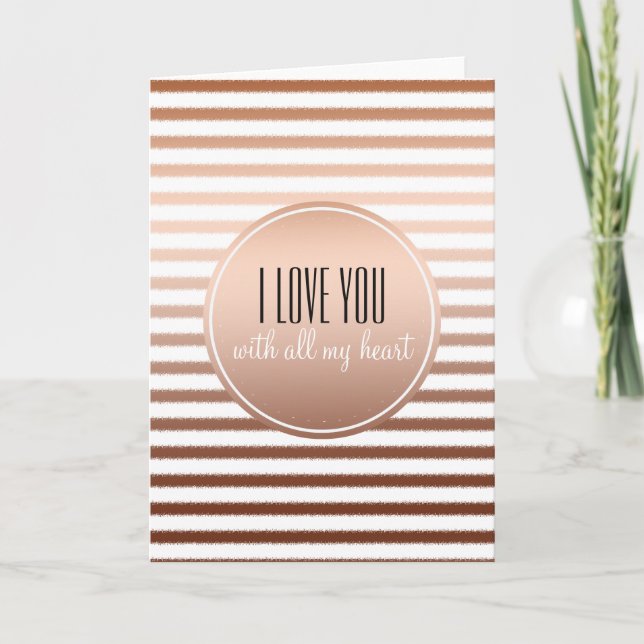 Carte Or Bronze Ombre Stripes Love (Devant)