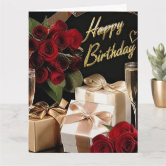 Carte Or Confettis dorés Champagne Luxe | Élégant C